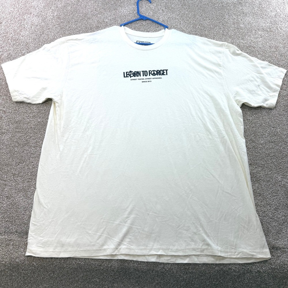 Learn To Forget Mens 3XL Cream Street Tested Street Approved Graphic T-Shirt